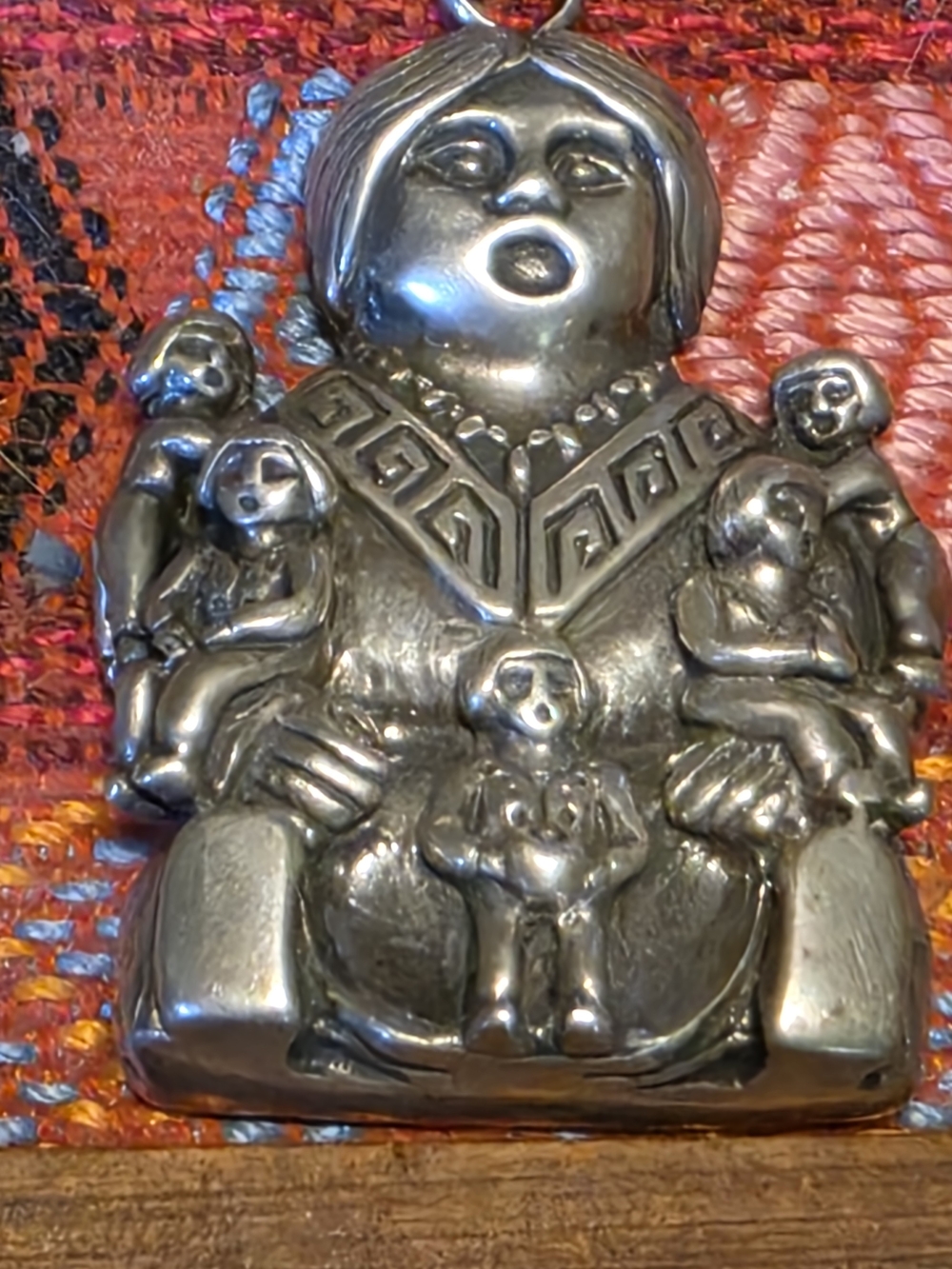 Native Story Teller Heavy Sterling Pendant